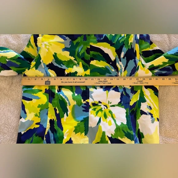 Molly & Maxx Multicolor Abstract Print Blazer 3/4 Sleeve Collar Lined Large - Picture 8 of 16